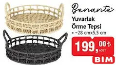 BENANTE YUVARLAK ÖRME TEPSİ 28X5,5 CM
